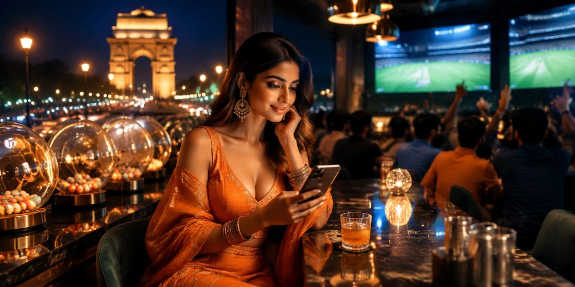 Delhi India Gate with cricket betting theme